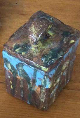 "Odds@Sods container" - Ceramic by Clayton Guthrie, an artist from Hawke's Bay, New Zealand.